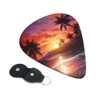 Guitar Picks 6 Pack Colorful tropical sunset Print Personalized Guitar Picks with Organizer Storage Box Guitar Plectrum Guitar Accessories for Bass Electric Ukulele Guitar Players