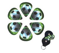 Guitar Picks 6 Pack cool soccer ball Print Guitar Pick Holder Personalized Guitar Picks for Acoustic Guitars Violin Ukulele Bass