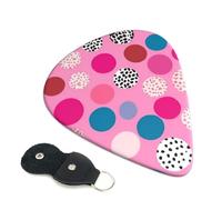 Guitar Picks 6 Pack Crazy pink polka dots Print Personalized Guitar Picks with Organizer Storage Box Guitar Plectrum Guitar Accessories for Bass Electric Ukulele Guitar Players