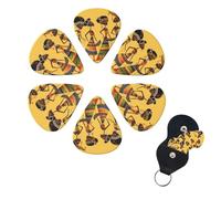 Guitar Picks 6 Pack Creative African Culture Print Guitar Pick Holder Personalized Guitar Picks for Acoustic Guitars Violin Ukulele Bass