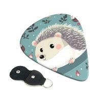 Guitar Picks 6 Pack Cute cartoon hedgehog Print Personalized Guitar Picks with Organizer Storage Box Guitar Plectrum Guitar Accessories for Bass Electric Ukulele Guitar Players