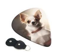 Guitar Picks 6 Pack Cute Chihuahua Print Personalized Guitar Picks with Organizer Storage Box Guitar Plectrum Guitar Accessories for Bass Electric Ukulele Guitar Players
