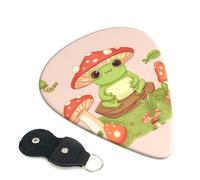 Guitar Picks 6 Pack Cute frogs and mushrooms Print Personalized Guitar Picks with Organizer Storage Box Guitar Plectrum Guitar Accessories for Bass Electric Ukulele Guitar Players