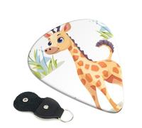 Guitar Picks 6 Pack Cute giraffe Print Personalized Guitar Picks with Organizer Storage Box Guitar Plectrum Guitar Accessories for Bass Electric Ukulele Guitar Players
