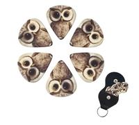 Guitar Picks 6 Pack Cute Owl Print Guitar Pick Holder Personalized Guitar Picks for Acoustic Guitars Violin Ukulele Bass
