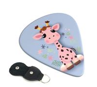 Guitar Picks 6 Pack Cute pink giraffe Print Personalized Guitar Picks with Organizer Storage Box Guitar Plectrum Guitar Accessories for Bass Electric Ukulele Guitar Players