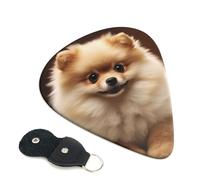 Guitar Picks 6 Pack Cute Pomeranian dog Print Personalized Guitar Picks with Organizer Storage Box Guitar Plectrum Guitar Accessories for Bass Electric Ukulele Guitar Players