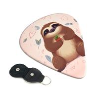 Guitar Picks 6 Pack Cute Sloth Print Personalized Guitar Picks with Organizer Storage Box Guitar Plectrum Guitar Accessories for Bass Electric Ukulele Guitar Players