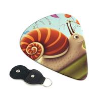 Guitar Picks 6 Pack Cute Snail Print Personalized Guitar Picks with Organizer Storage Box Guitar Plectrum Guitar Accessories for Bass Electric Ukulele Guitar Players