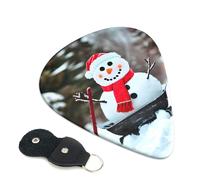 Guitar Picks 6 Pack Cute Snowman Print Personalized Guitar Picks with Organizer Storage Box Guitar Plectrum Guitar Accessories for Bass Electric Ukulele Guitar Players