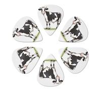Guitar Picks 6 Pack Dairy cow Print Guitar Pick Holder Personalized Guitar Picks for Acoustic Guitars Violin Ukulele Bass