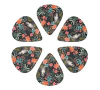 Guitar Picks 6 Pack Dog and flower Print Guitar Pick Holder Personalized Guitar Picks for Acoustic Guitars Violin Ukulele Bass