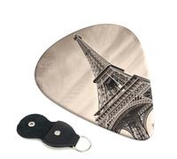 Guitar Picks 6 Pack Eiffel Tower Pattern Print Personalized Guitar Picks with Organizer Storage Box Guitar Plectrum Guitar Accessories for Bass Electric Ukulele Guitar Players