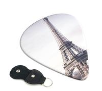 Guitar Picks 6 Pack Eiffel Tower Print Personalized Guitar Picks with Organizer Storage Box Guitar Plectrum Guitar Accessories for Bass Electric Ukulele Guitar Players