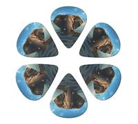 Guitar Picks 6 Pack Elephant is Sitting in The Water Print Guitar Pick Holder Personalized Guitar Picks for Acoustic Guitars Violin Ukulele Bass