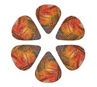 Guitar Picks 6 Pack Fall Foliage Print Guitar Pick Holder Personalized Guitar Picks for Acoustic Guitars Violin Ukulele Bass