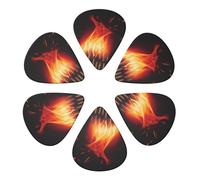 Guitar Picks 6 Pack Flames Matches Print Guitar Pick Holder Personalized Guitar Picks for Acoustic Guitars Violin Ukulele Bass
