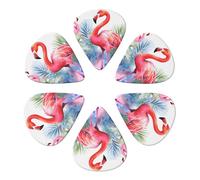Guitar Picks 6 Pack Flamingo hand painted watercolor Print Guitar Pick Holder Personalized Guitar Picks for Acoustic Guitars Violin Ukulele Bass