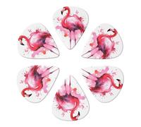 Guitar Picks 6 Pack flamingo watercolor Print Guitar Pick Holder Personalized Guitar Picks for Acoustic Guitars Violin Ukulele Bass