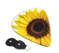 Guitar Picks 6 Pack Flower Sunflower Print Personalized Guitar Picks with Organizer Storage Box Guitar Plectrum Guitar Accessories for Bass Electric Ukulele Guitar Players