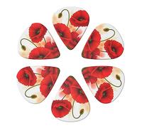 Guitar Picks 6 Pack Flower Vivid Petal Print Guitar Pick Holder Personalized Guitar Picks for Acoustic Guitars Violin Ukulele Bass