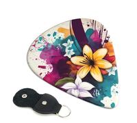 Guitar Picks 6 Pack Flowers and floral splashes Print Personalized Guitar Picks with Organizer Storage Box Guitar Plectrum Guitar Accessories for Bass Electric Ukulele Guitar Players
