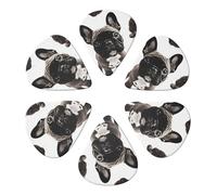 Guitar Picks 6 Pack French Bulldog Print Guitar Pick Holder Personalized Guitar Picks for Acoustic Guitars Violin Ukulele Bass