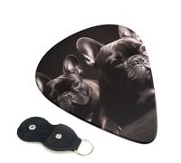 Guitar Picks 6 Pack French bulldog Print Personalized Guitar Picks with Organizer Storage Box Guitar Plectrum Guitar Accessories for Bass Electric Ukulele Guitar Players