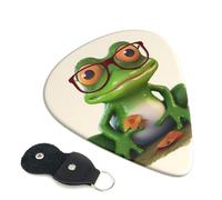 Guitar Picks 6 Pack Frog wearing glasses Print Personalized Guitar Picks with Organizer Storage Box Guitar Plectrum Guitar Accessories for Bass Electric Ukulele Guitar Players