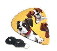 Guitar Picks 6 Pack Funny Dog Print Personalized Guitar Picks with Organizer Storage Box Guitar Plectrum Guitar Accessories for Bass Electric Ukulele Guitar Players