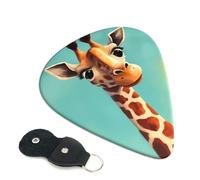 Guitar Picks 6 Pack Funny Giraffe Art Print Personalized Guitar Picks with Organizer Storage Box Guitar Plectrum Guitar Accessories for Bass Electric Ukulele Guitar Players