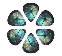 Guitar Picks 6 Pack Galaxy Animal Dragonfly Print Guitar Pick Holder Personalized Guitar Picks for Acoustic Guitars Violin Ukulele Bass