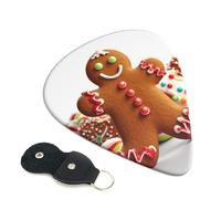Guitar Picks 6 Pack Gingerbread Man Candy Print Personalized Guitar Picks with Organizer Storage Box Guitar Plectrum Guitar Accessories for Bass Electric Ukulele Guitar Players