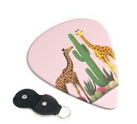 Guitar Picks 6 Pack Giraffe and cactus Print Personalized Guitar Picks with Organizer Storage Box Guitar Plectrum Guitar Accessories for Bass Electric Ukulele Guitar Players