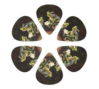 Guitar Picks 6 Pack Green frogs figurine Print Guitar Pick Holder Personalized Guitar Picks for Acoustic Guitars Violin Ukulele Bass