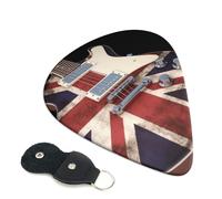 Guitar Picks 6 Pack Guitar British Flag Print Personalized Guitar Picks with Organizer Storage Box Guitar Plectrum Guitar Accessories for Bass Electric Ukulele Guitar Players