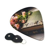 Guitar Picks 6 Pack Guitar Plectrums with Storage Box Old Book Bass Picks for Electric Various Sizes Ukulele Picks for Acoustic Guitars 0.96mm