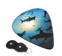Guitar Picks 6 Pack Hammerhead Sharks Print Personalized Guitar Picks with Organizer Storage Box Guitar Plectrum Guitar Accessories for Bass Electric Ukulele Guitar Players
