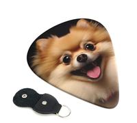 Guitar Picks 6 Pack Happy short-haired pomeranian Print Personalized Guitar Picks with Organizer Storage Box Guitar Plectrum Guitar Accessories for Bass Electric Ukulele Guitar Players