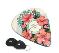 Guitar Picks 6 Pack Hawaii retro floral banner Print Personalized Guitar Picks with Organizer Storage Box Guitar Plectrum Guitar Accessories for Bass Electric Ukulele Guitar Players