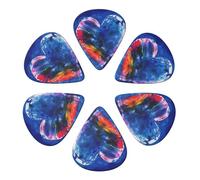 Guitar Picks 6 Pack Heart In Blue Print Guitar Pick Holder Personalized Guitar Picks for Acoustic Guitars Violin Ukulele Bass