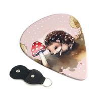 Guitar Picks 6 Pack Hedgehog watercolor painting Print Personalized Guitar Picks with Organizer Storage Box Guitar Plectrum Guitar Accessories for Bass Electric Ukulele Guitar Players