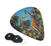 Guitar Picks 6 Pack Jungle giraffe Print Personalized Guitar Picks with Organizer Storage Box Guitar Plectrum Guitar Accessories for Bass Electric Ukulele Guitar Players