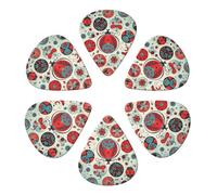 Guitar Picks 6 Pack Ladybug And Cloud Print Guitar Pick Holder Personalized Guitar Picks for Acoustic Guitars Violin Ukulele Bass