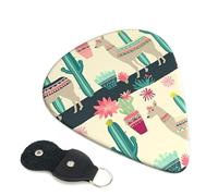 Guitar Picks 6 Pack Llama and Cactus Print Personalized Guitar Picks with Organizer Storage Box Guitar Plectrum Guitar Accessories for Bass Electric Ukulele Guitar Players