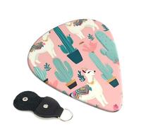 Guitar Picks 6 Pack Llama Cactus Print Personalized Guitar Picks with Organizer Storage Box Guitar Plectrum Guitar Accessories for Bass Electric Ukulele Guitar Players