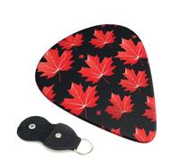 Guitar Picks 6 Pack Maple leaf pattern Print Personalized Guitar Picks with Organizer Storage Box Guitar Plectrum Guitar Accessories for Bass Electric Ukulele Guitar Players