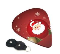 Guitar Picks 6 Pack Merry Christmas Print Personalized Guitar Picks with Organizer Storage Box Guitar Plectrum Guitar Accessories for Bass Electric Ukulele Guitar Players