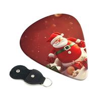 Guitar Picks 6 Pack Merry Christmas Print Personalized Guitar Picks with Organizer Storage Box Guitar Plectrum Guitar Accessories for Bass Electric Ukulele Guitar Players