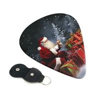 Guitar Picks 6 Pack Merry Christmas Santa's gift Print Personalized Guitar Picks with Organizer Storage Box Guitar Plectrum Guitar Accessories for Bass Electric Ukulele Guitar Players